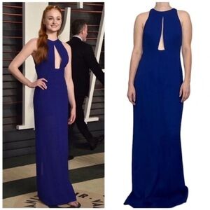 Galvan London Blue Formal Cutout Gown